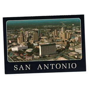 Vintage San Antonio Postcard Tower Americas Tourist Texas Roadside View Aerial